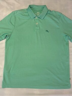 Tommy Bahama Polo Shirt Mens Medium Green Marlin Logo Short Sleeve Preppy Golf